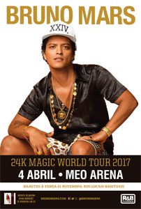 BRUNO MARS - 24K MAGIG TOUR: 4 ABR, MEO Arena